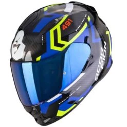 Scorpion Exo-491 Helmet Spin - Black Blue Yellow