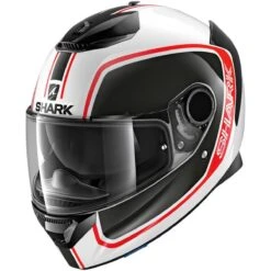 Shark Spartan Priona WKR Helmet - White Black Red - SALE